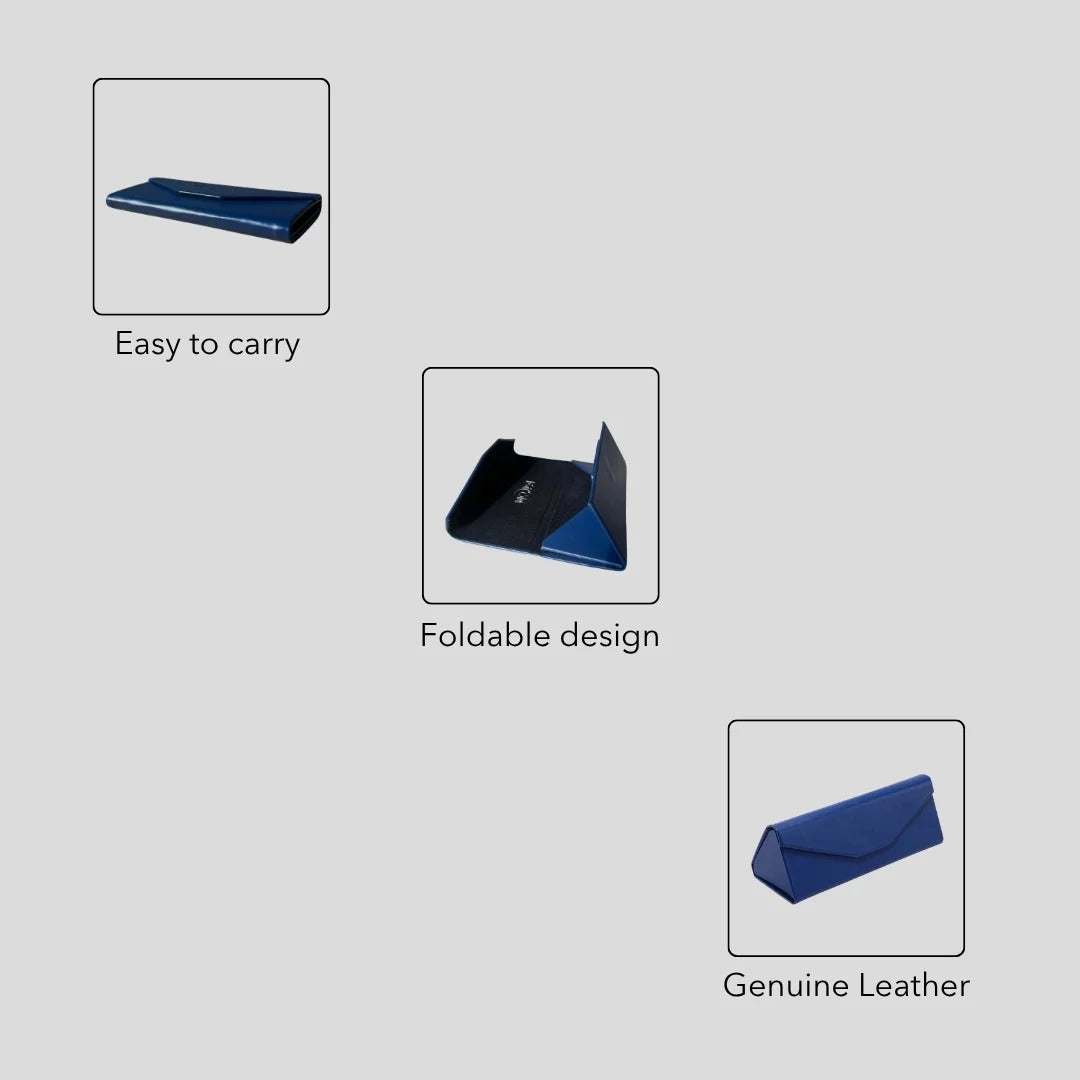 MOONX FOLDABLE CASE (LEATHER) FOR SUNGLASS & EYEGLASS