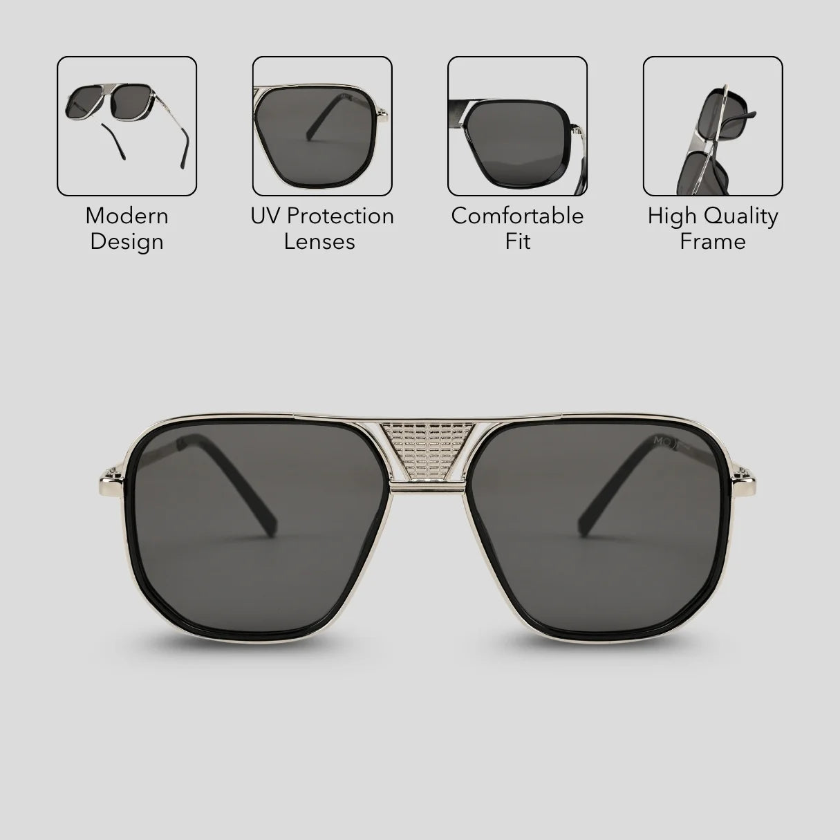 MOONX REAL NOVA S3 – UV400 Aviator Metal Frame Sunglasses (Unisex)
