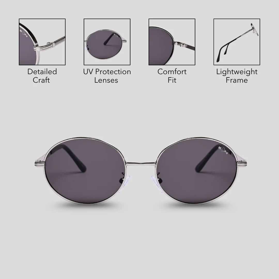 MOONX NEW TREND SETTER (Z‑ARIEL) S1 – UV400 Oval Metal Sunglasses (Unisex)