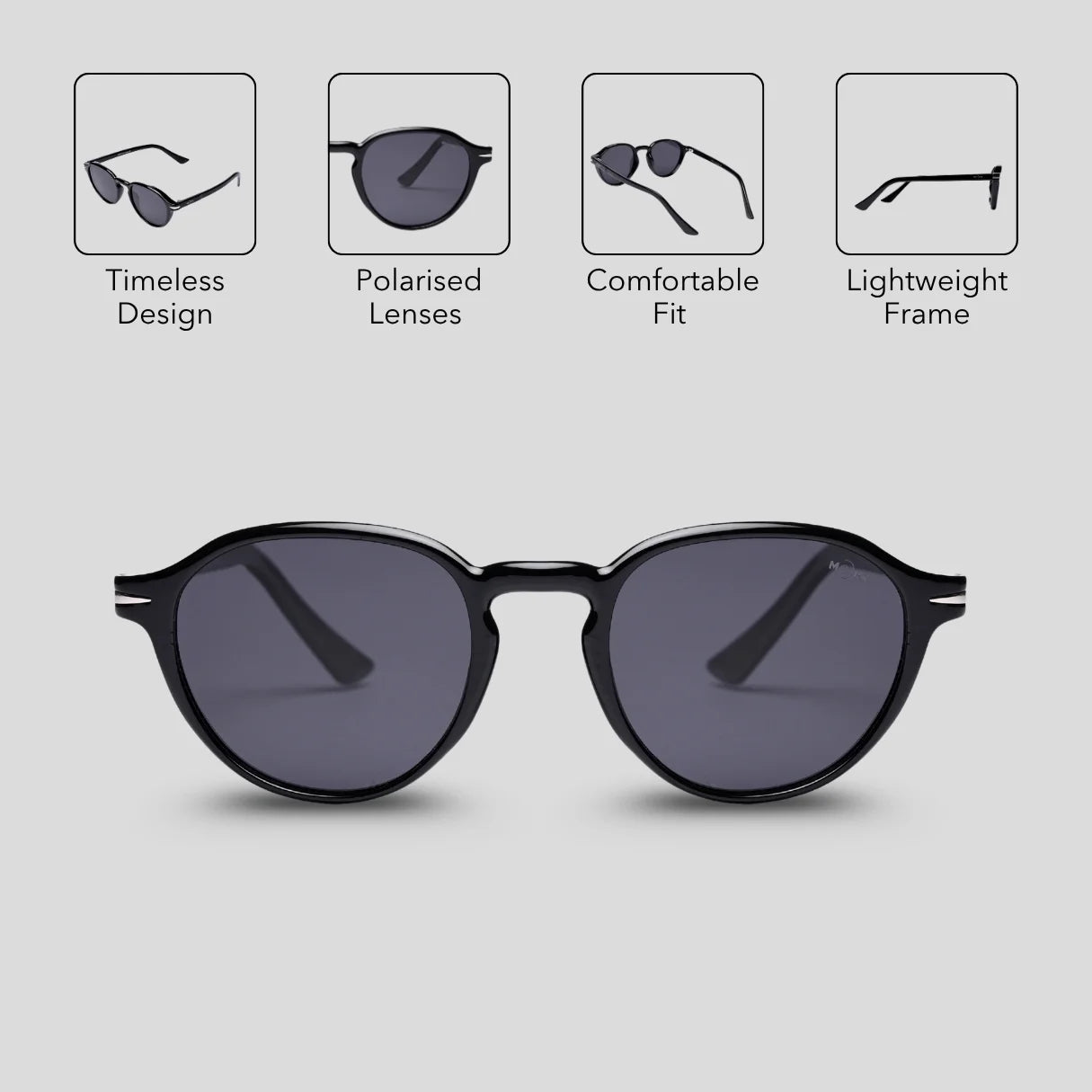 MOONX MARTIAN – Polarised Round Frame Sunglasses (Unisex)