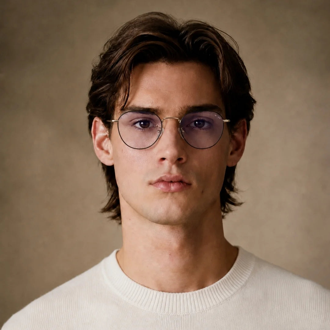 MOONX PHILO (Anti‑Blue) – Round Metal Blue‑Light‑Blocking Glasses (Unisex)