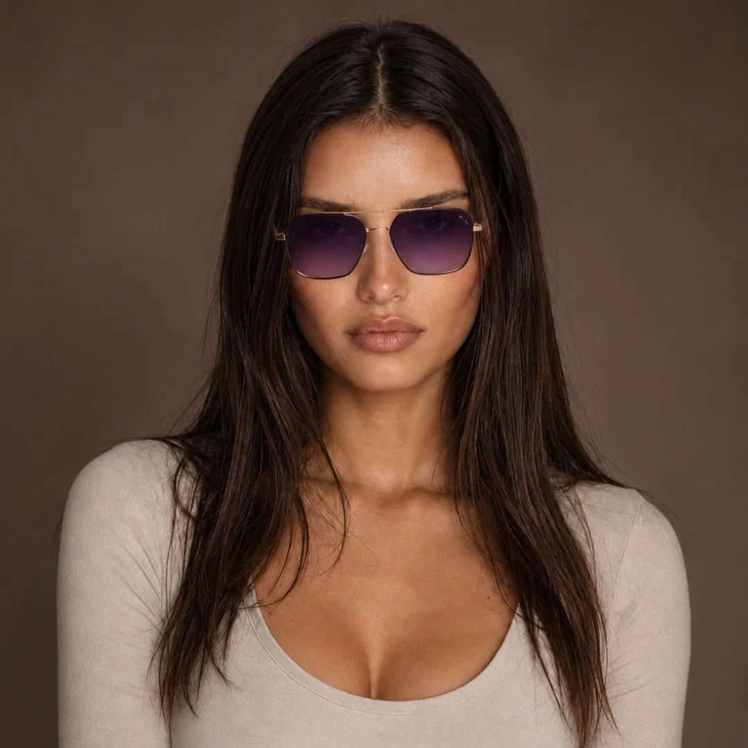 MOONX REFLECTOR S3 – Polarised Square Metal Frame Sunglasses (Unisex)