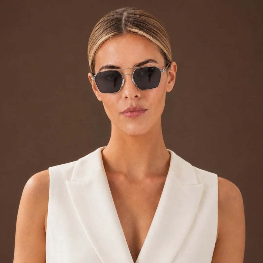 MOONX RISE S2 – UV400 Rectangular Metal Frame Sunglasses (Unisex)