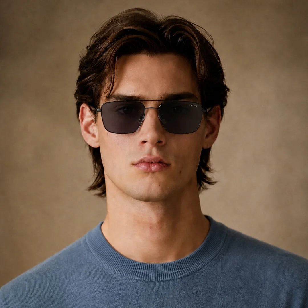 MOONX SIRIUS – Polarised Rectangular Metal Sunglasses (Unisex)