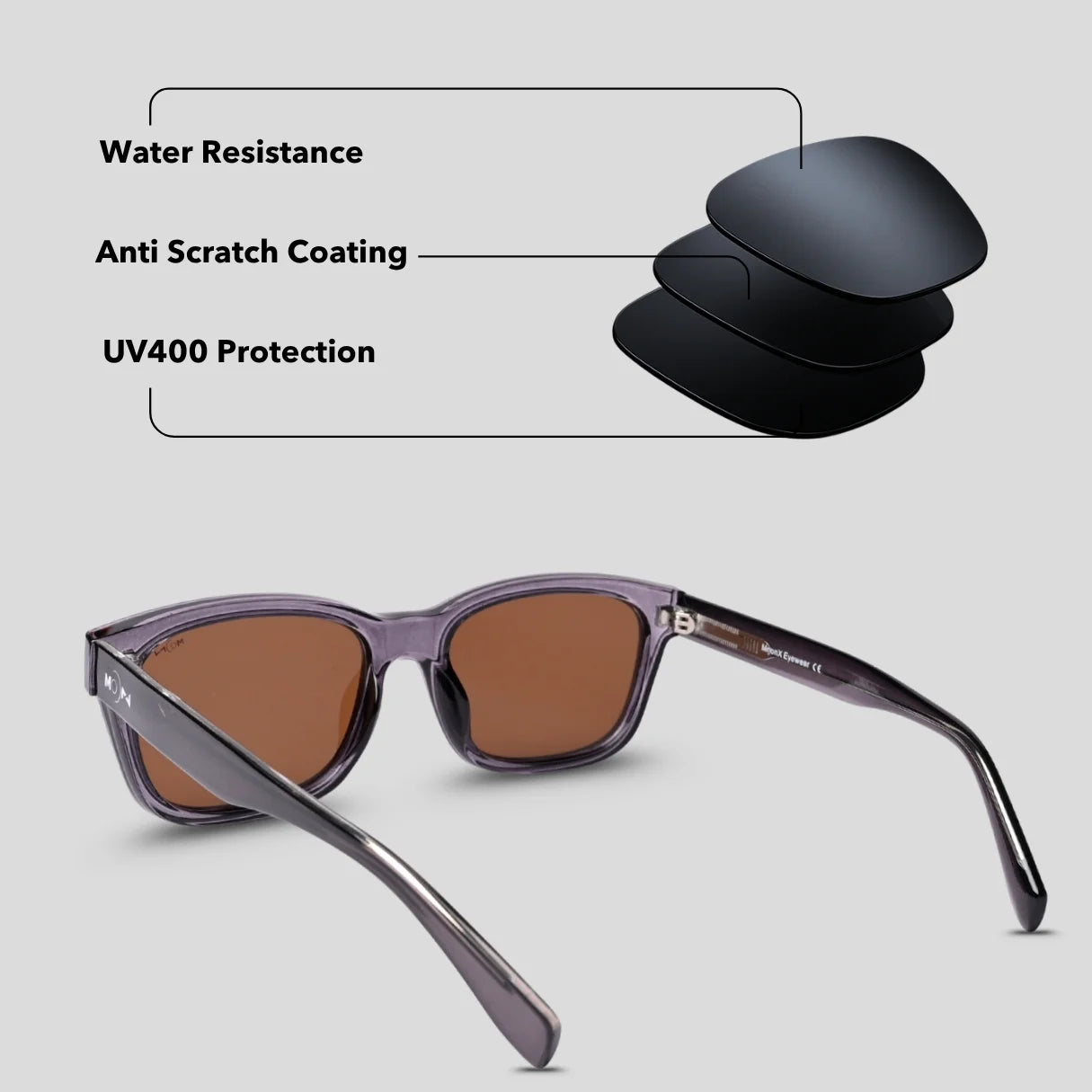 MOONX MENSIS S7 – UV400 Rectangular Sunglasses (Unisex)