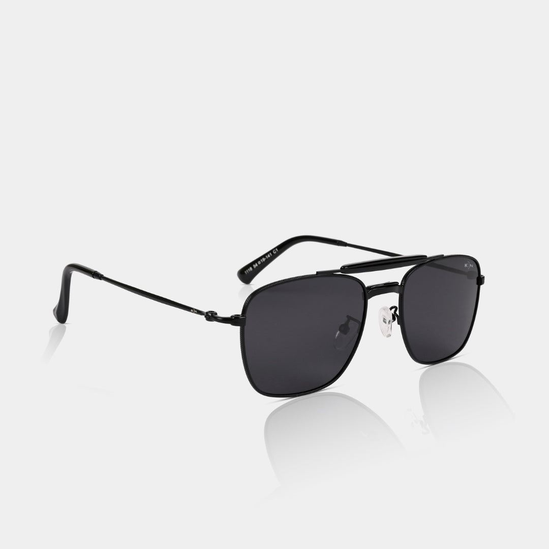 MOONX LEO – UV400 Double‑Bridge Compact Metal Sunglasses (Unisex)