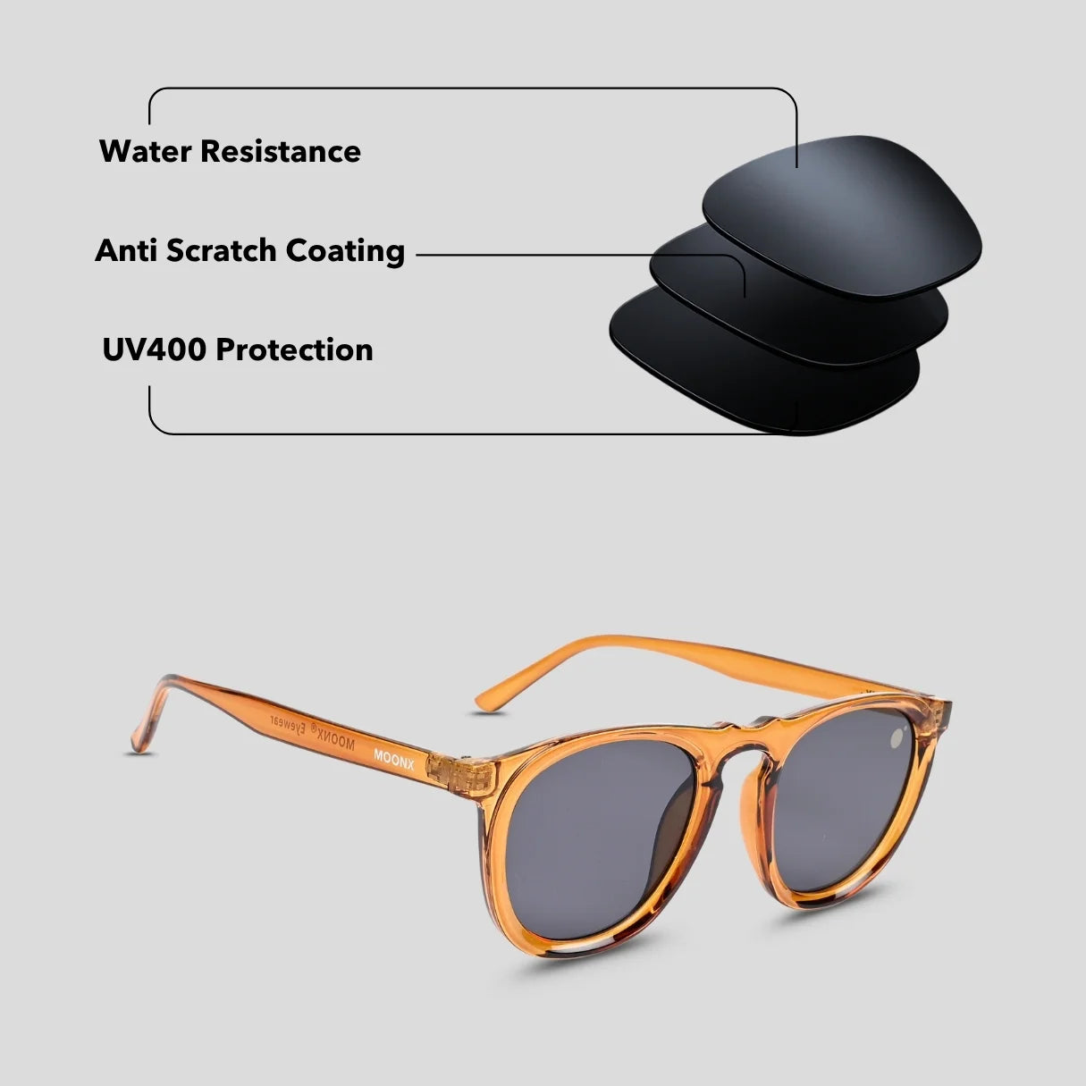 MOONX JUPITER – UV400 Modern Round Sunglasses (Unisex)