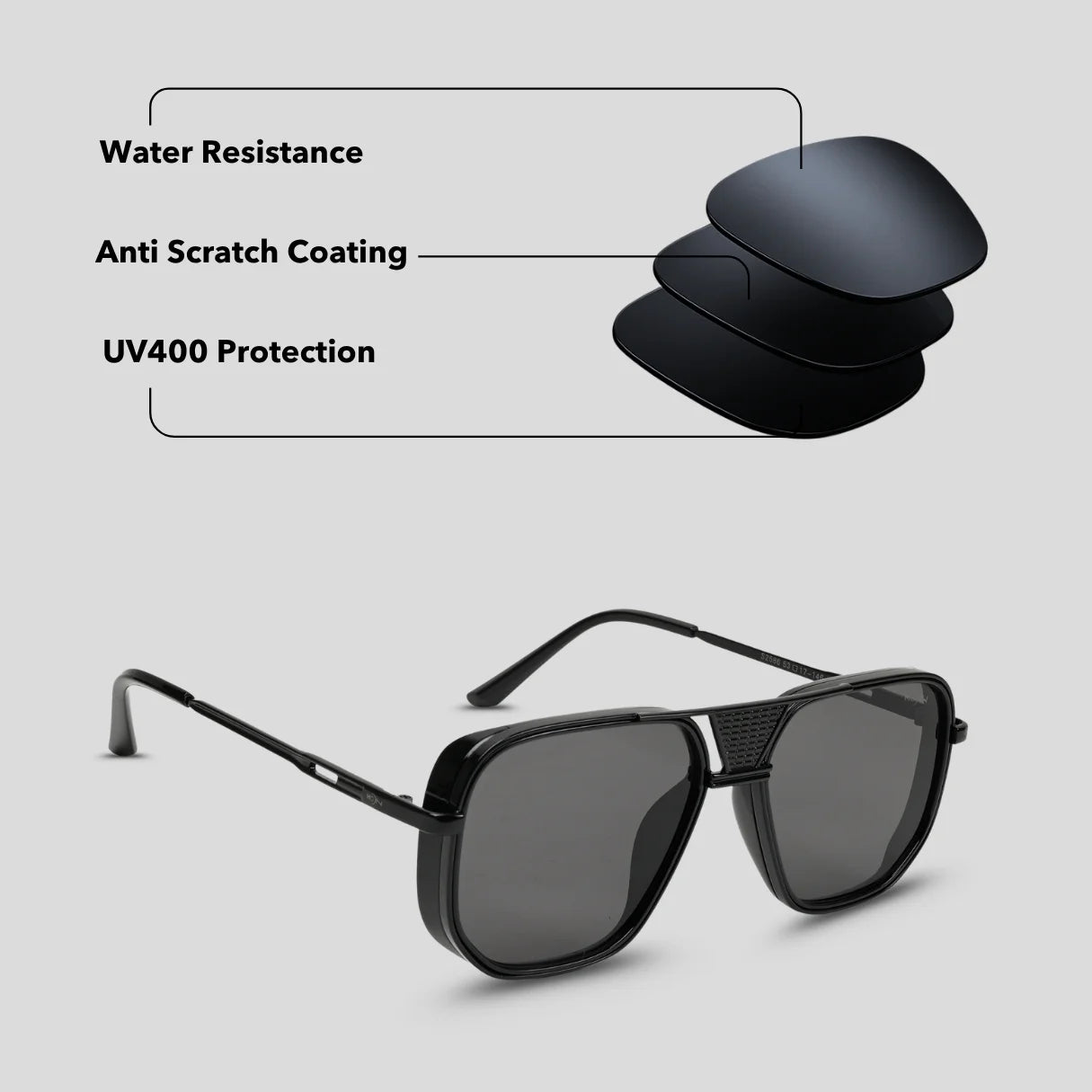 MOONX REAL NOVA S1 – UV400 Aviator Metal Frame Sunglasses (Unisex)