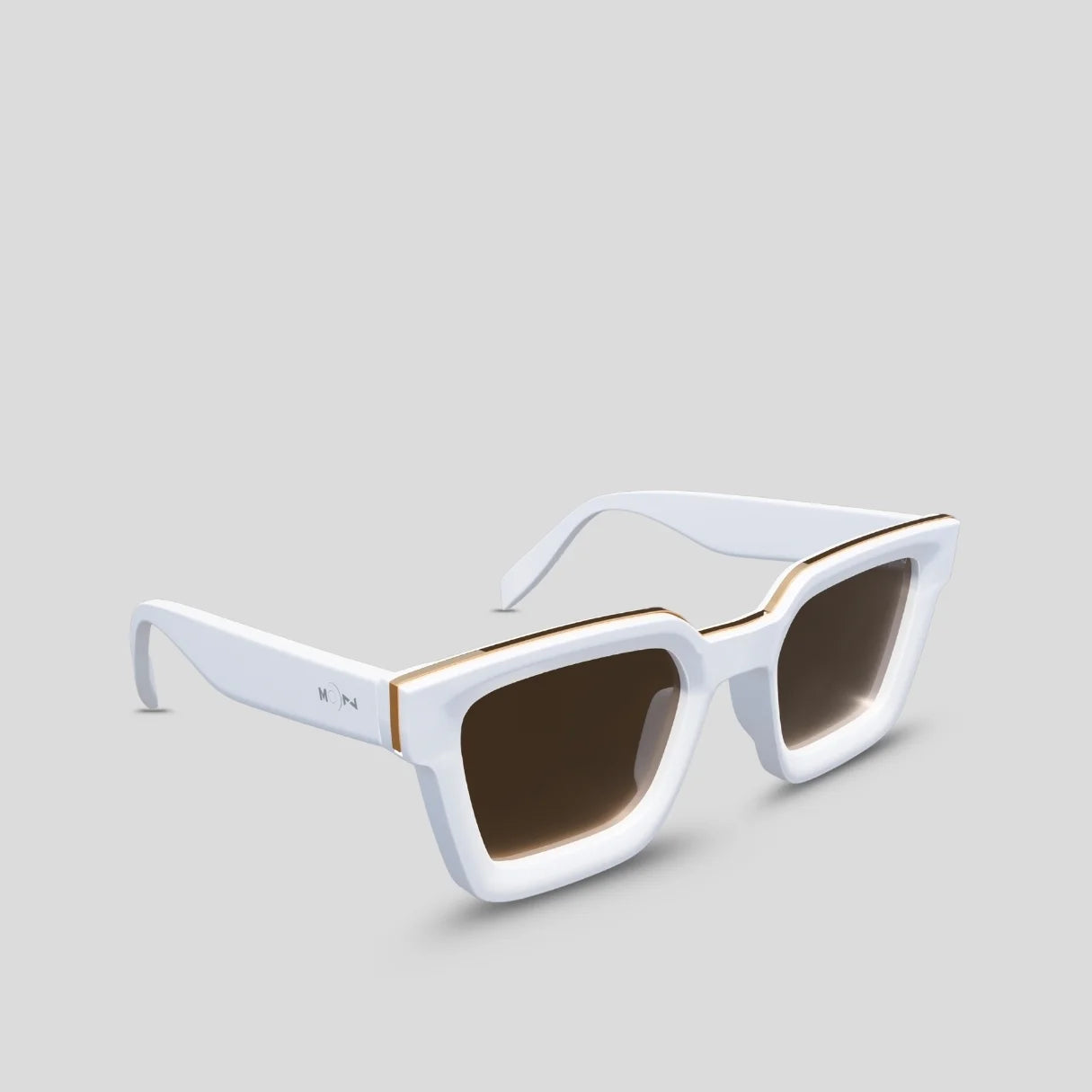 MOONX CLASSIC WHITE – Polarised Wayfarer Sunglasses (Unisex)