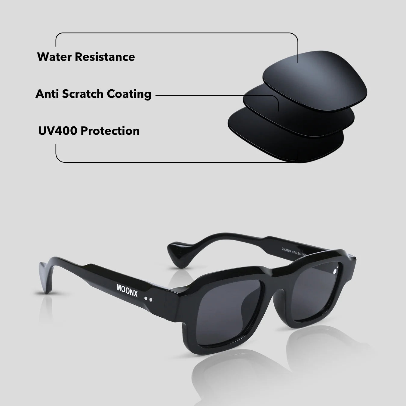MOONX NEBULA S1 – UV400 Modern Classic Luxury Sunglasses (Unisex)