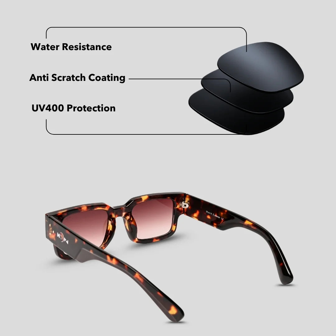 MOONX CLASSIC ICON (Exclusive) – UV400 Rectangular Sunglasses (Unisex)