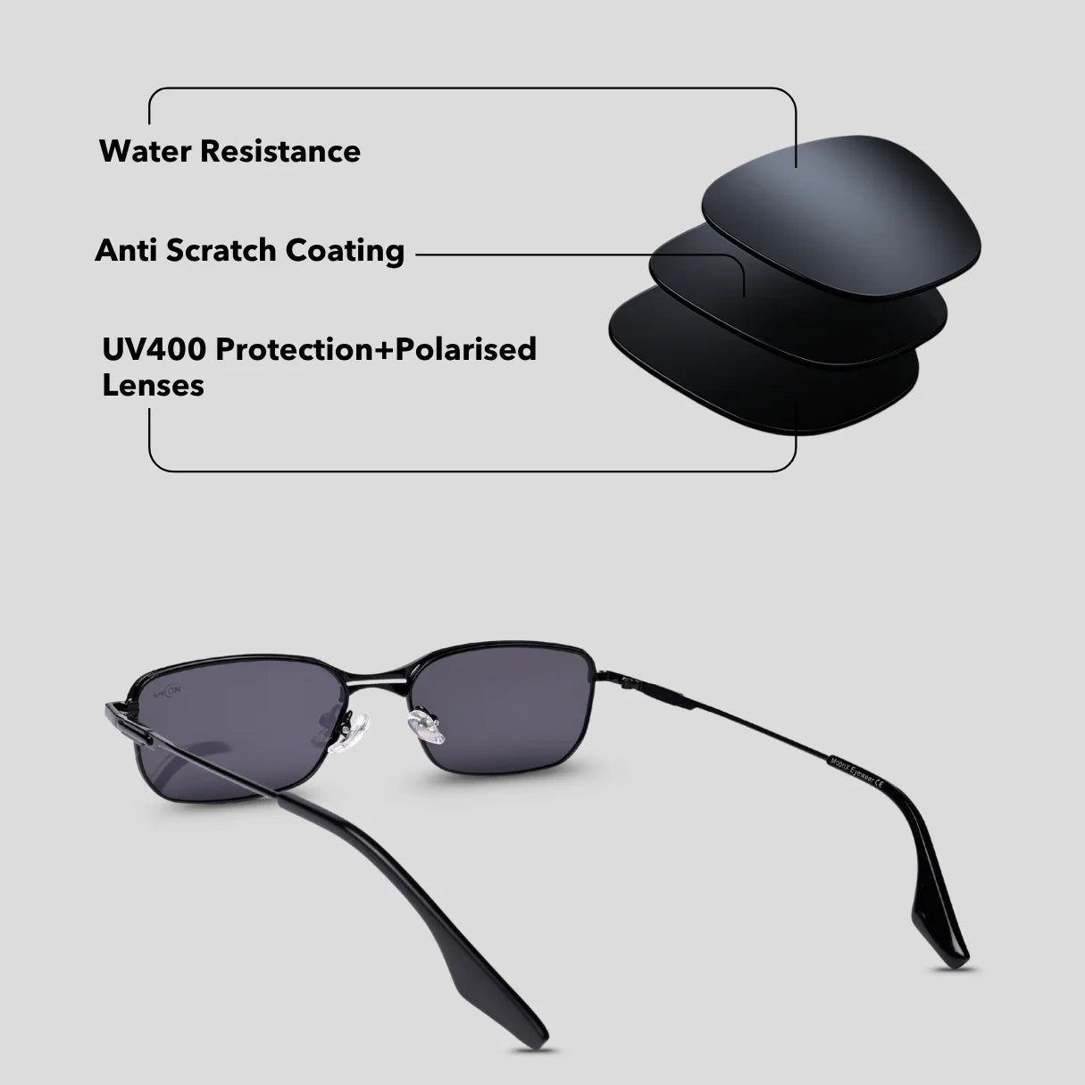 MOONX MOONWALK – Retro Polarised Metal Frame Sunglasses (Unisex)
