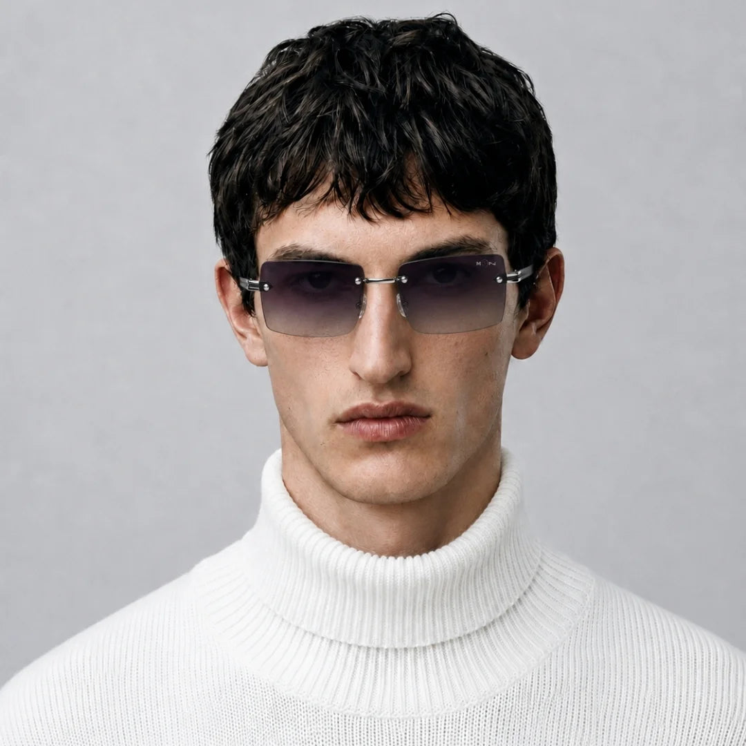 MOONX STARMADE S4 – Polarised Rimless Rectangular Sunglasses (Unisex)