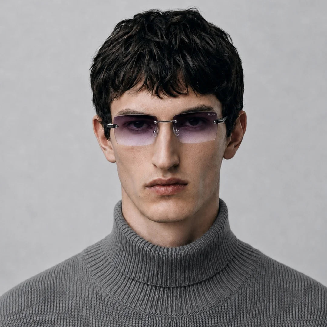 MOONX STARMADE S5 – Polarised Rimless Rectangular Sunglasses (Unisex)