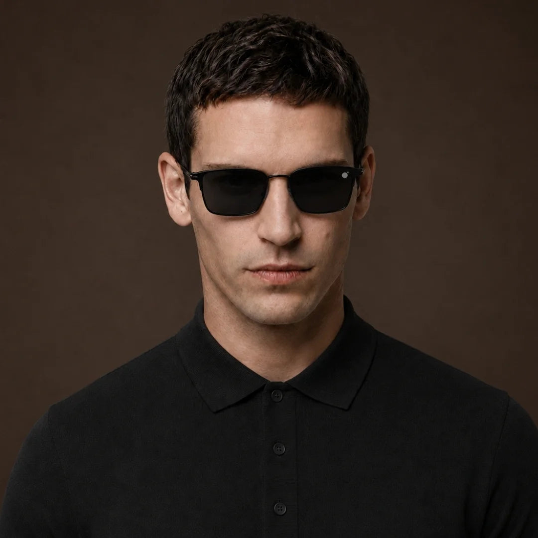 MOONX THEIA S1 – Polarised Rectangular Metal Frame Sunglasses (Unisex)