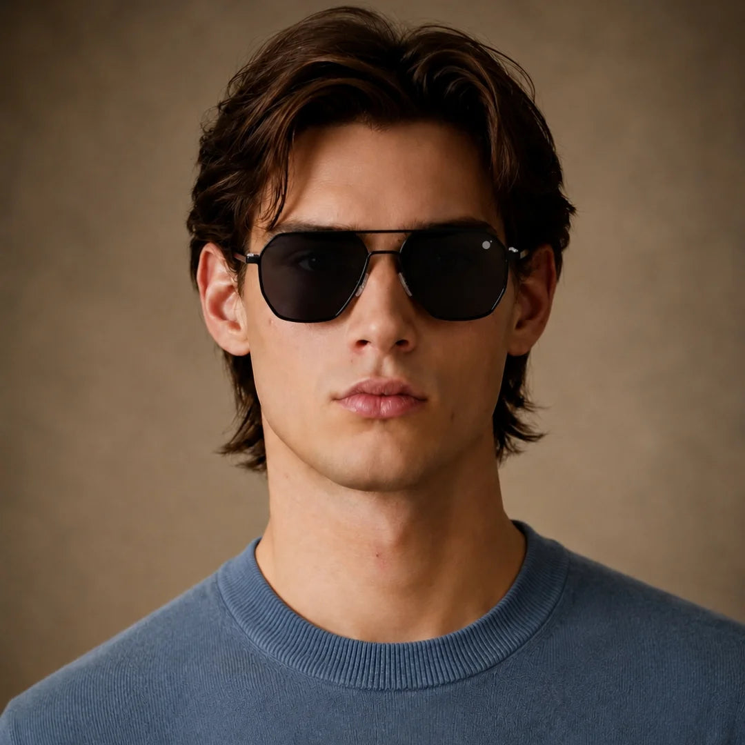 MOONX THYONE S1 – UV400 Aviator Metal Frame Sunglasses (Unisex, Trending)