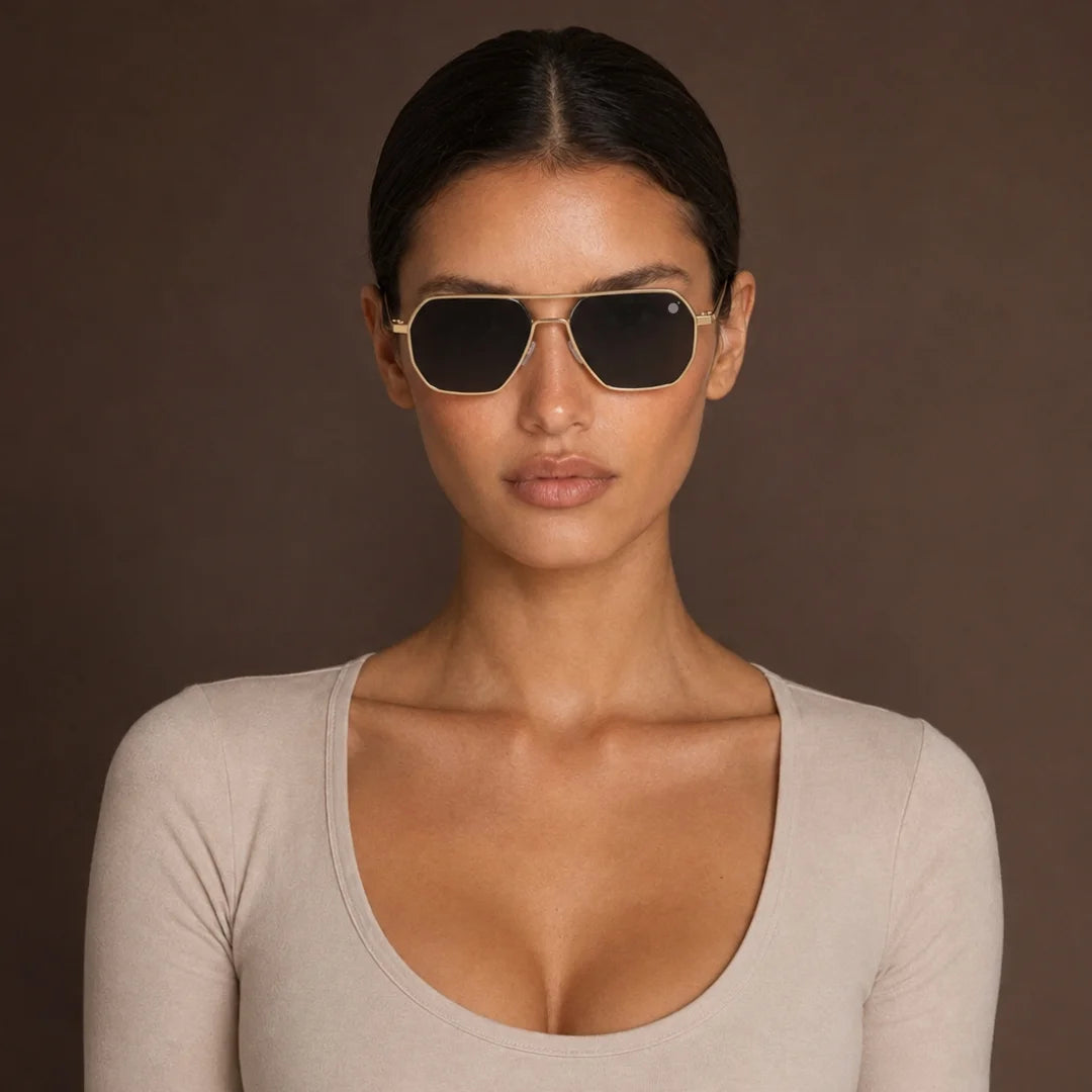 MOONX THYONE S2 – UV400 Aviator Metal Frame Sunglasses (Unisex, Trending)