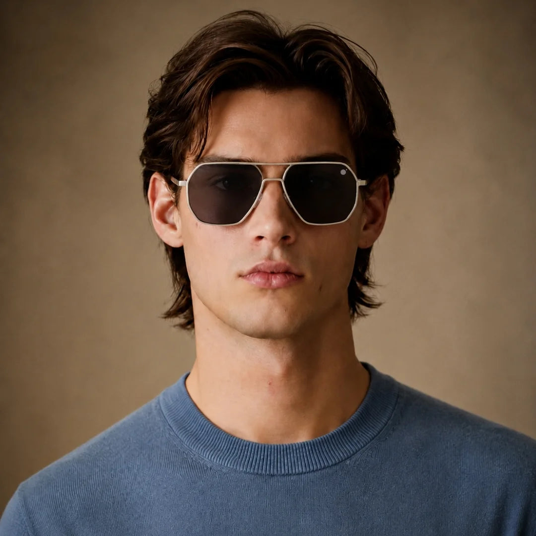 MOONX THYONE S3 – UV400 Aviator Metal Frame Sunglasses (Unisex, Trending)