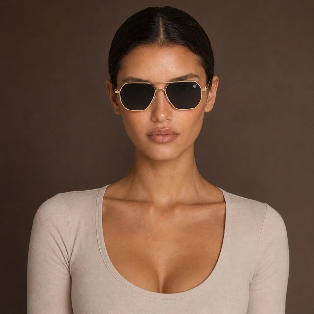 MOONX THYONE S3 – UV400 Aviator Metal Frame Sunglasses (Unisex, Trending)