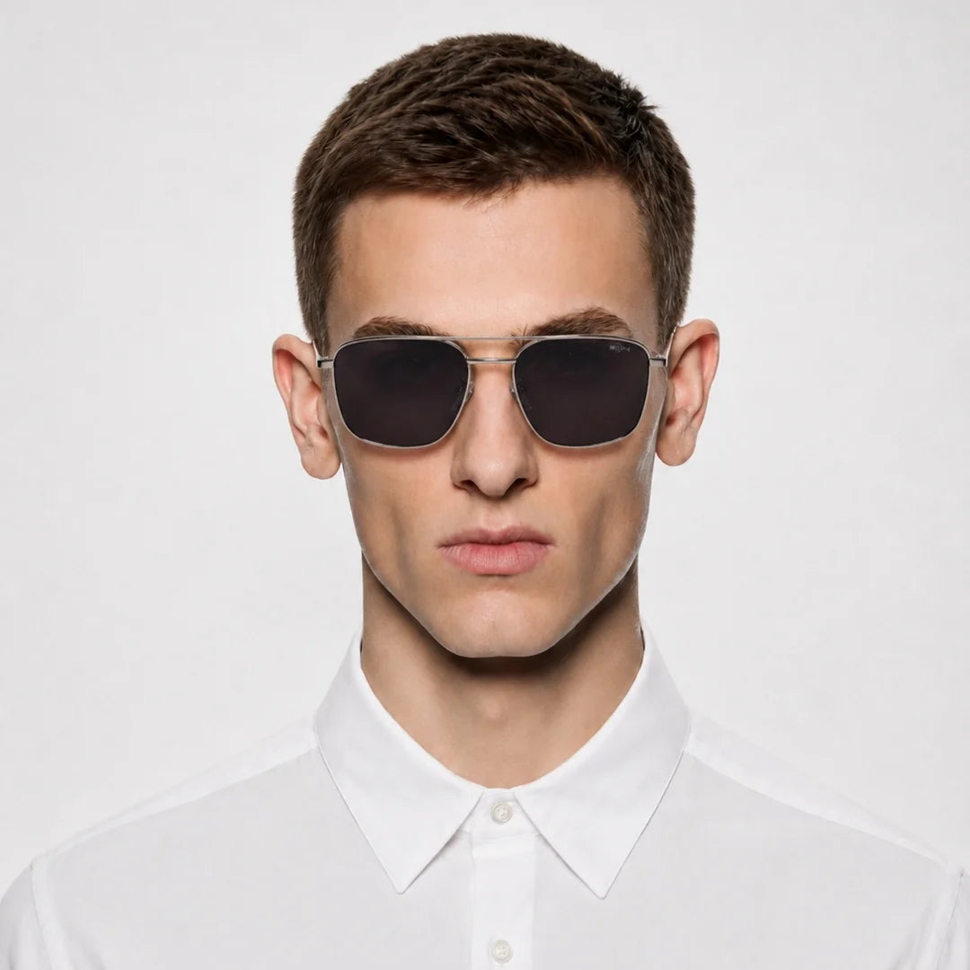 MOONX Z-AUTONOE S2 – UV400 Rectangular Metal Frame Sunglasses (Unisex)