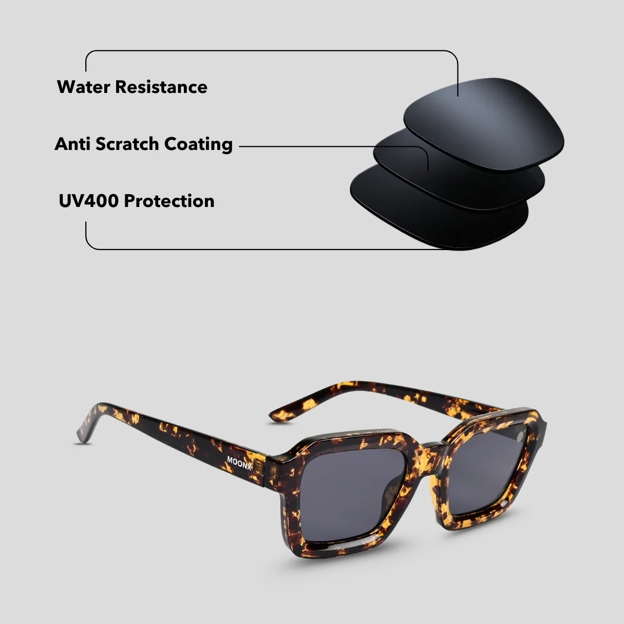 MOONX EROS S2 – UV400 Modern Geometrical Sunglasses (Unisex)