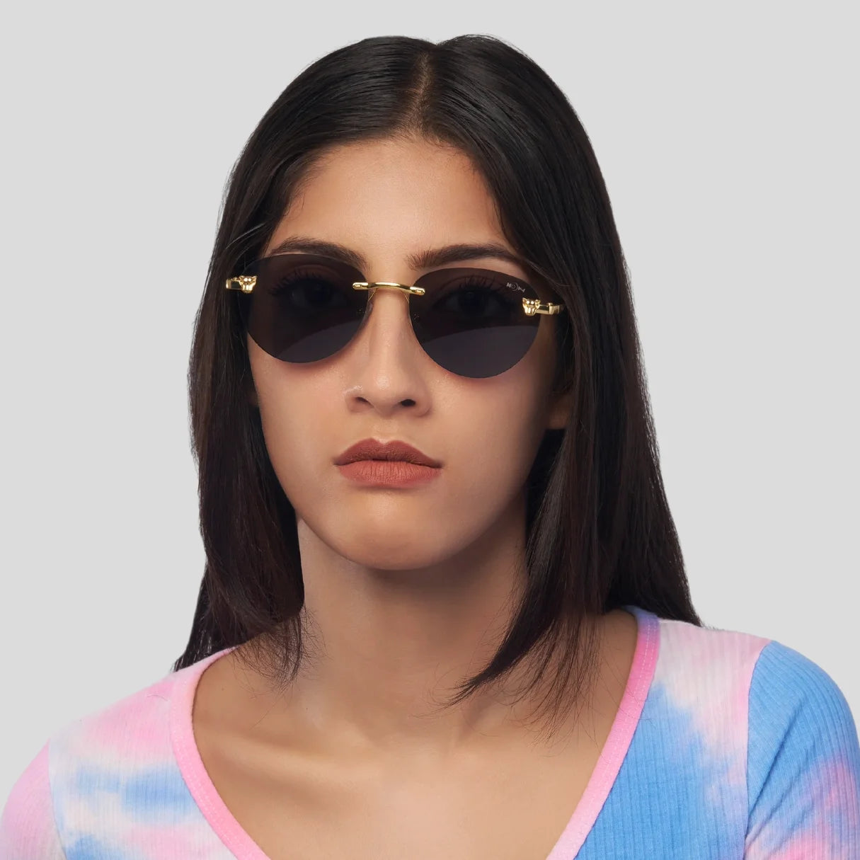MOONX HIMALIA S1 - UV400 Rimless Oval Sunglasses