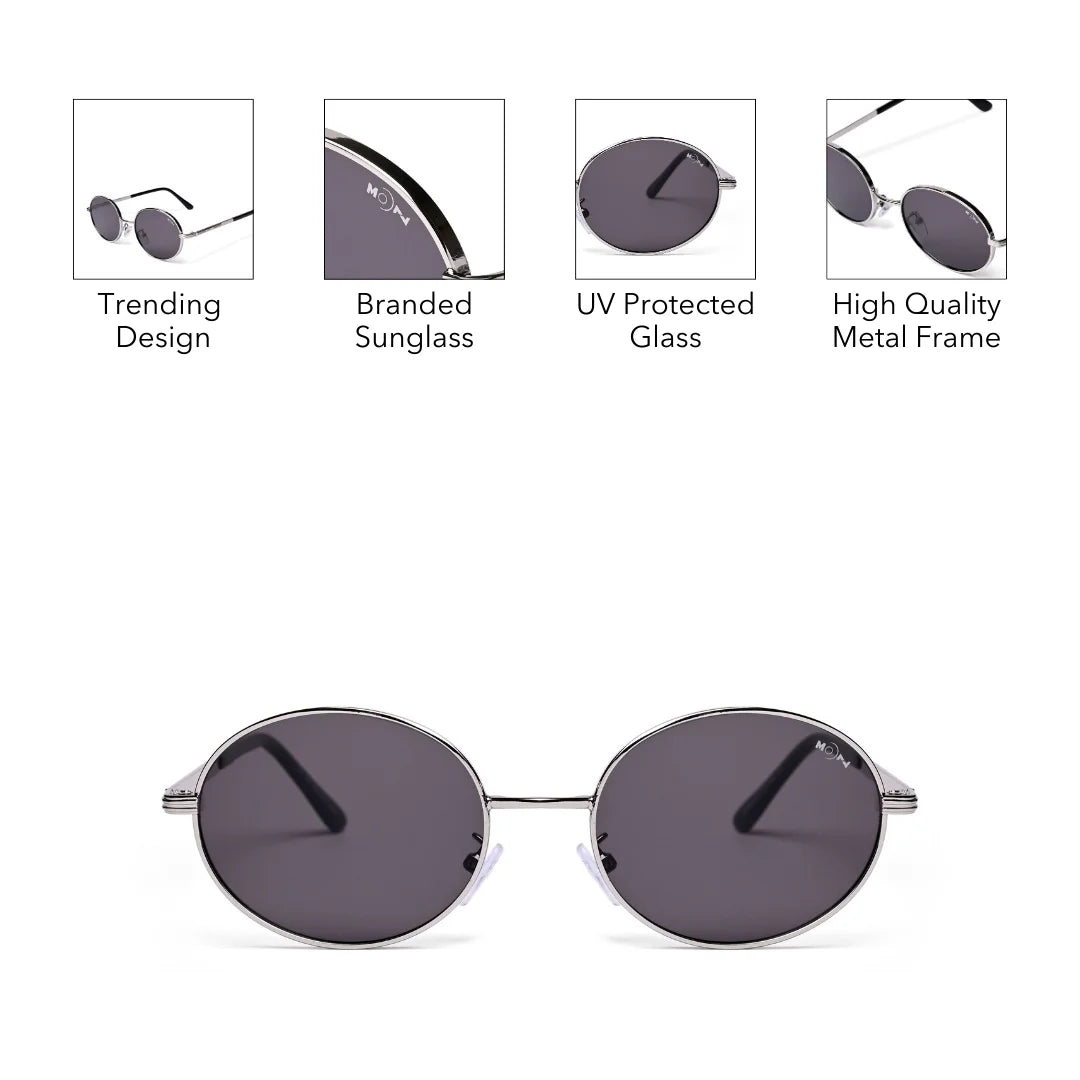 MOONX NEW TREND SETTER (Z‑ARIEL) S1 – UV400 Oval Metal Sunglasses (Unisex)