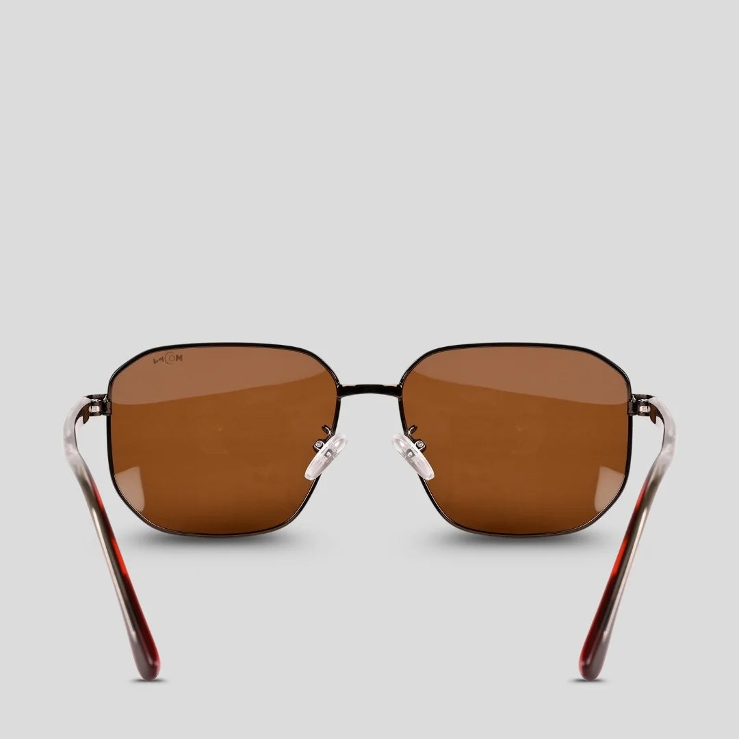 MOONX BRONZ S1 – Polarised Square Metal Frame Sunglasses (Unisex)