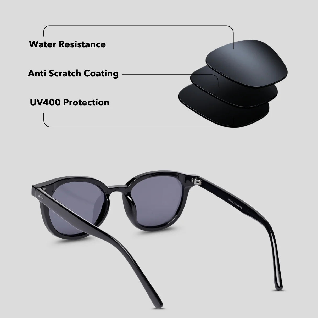 MOONX MIMAS S1 – UV400 Cat‑Eye Sunglasses (Unisex)