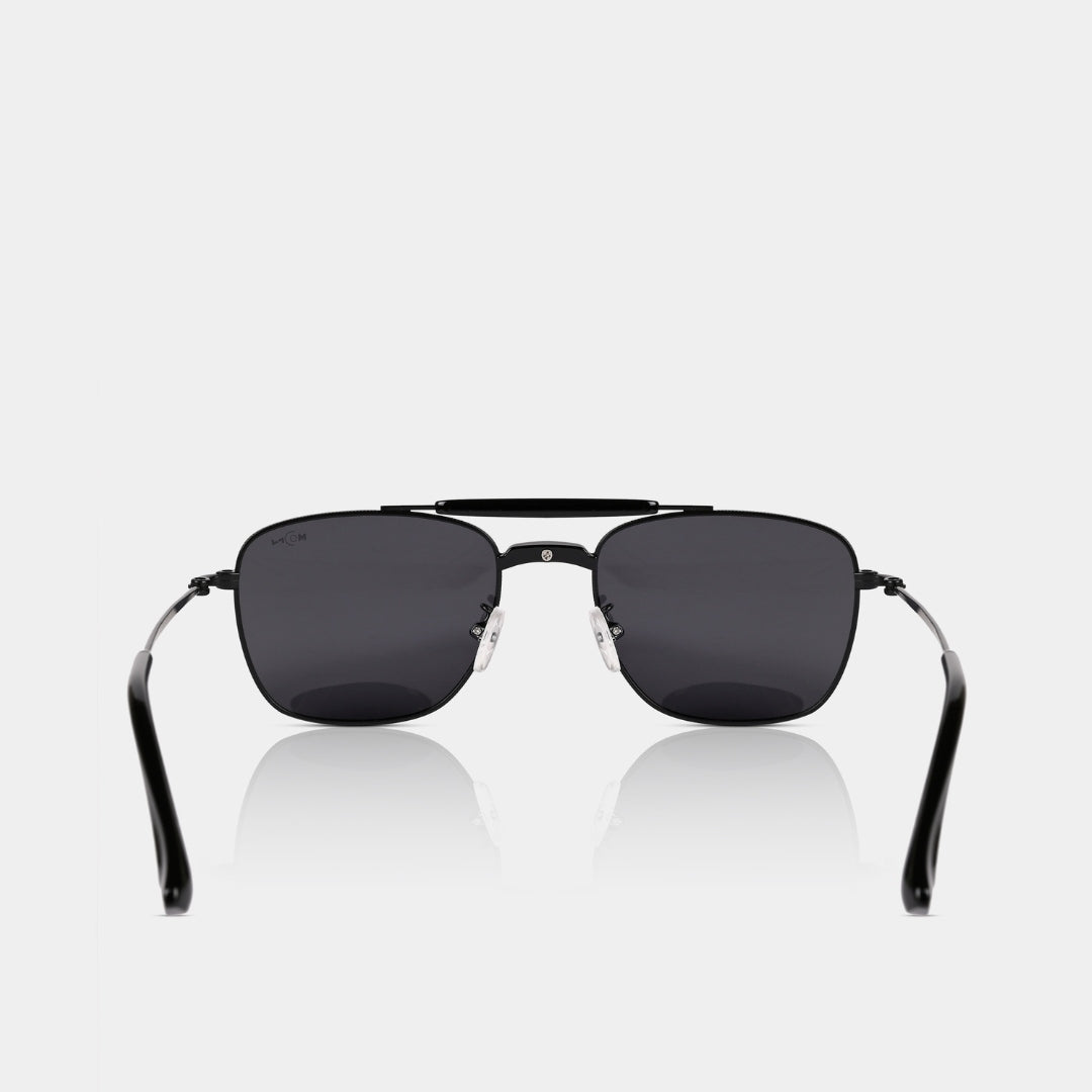 MOONX LEO – UV400 Double‑Bridge Compact Metal Sunglasses (Unisex)