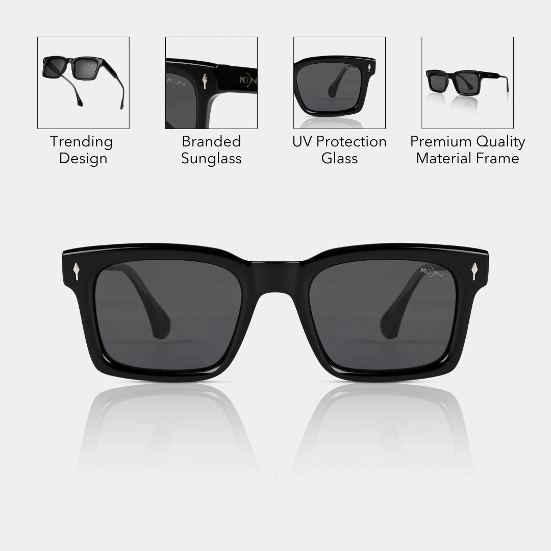 MOONX STELLERS S1 – UV400 Rectangular Modern Sunglasses (Unisex)