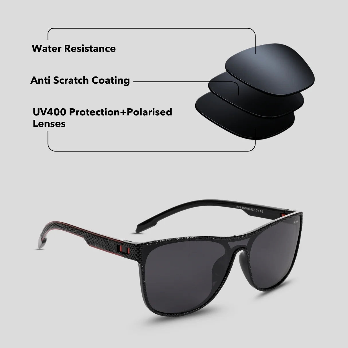 MOONX LYNX – Polarised Classic Rectangular Sunglasses (Unisex)