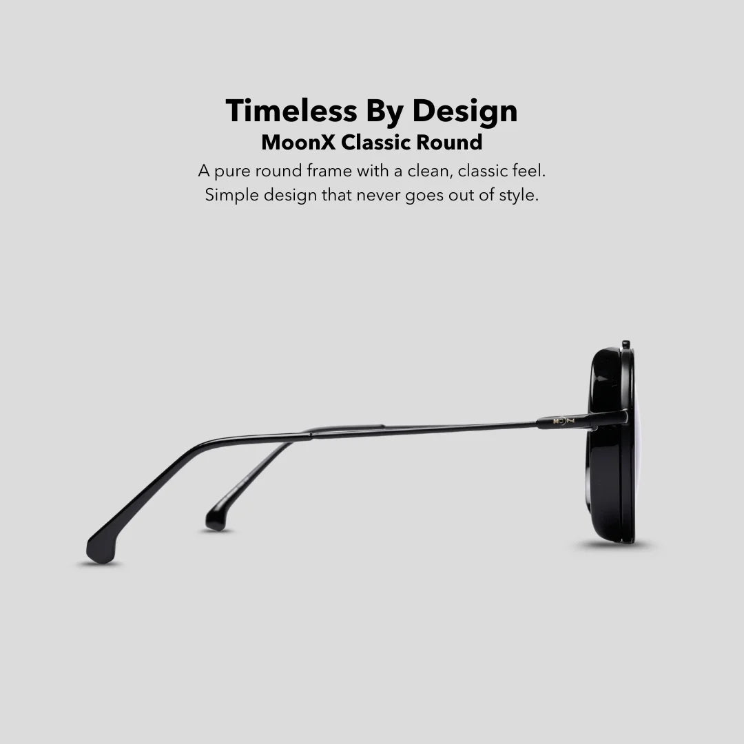MOONX CLASSIC ROUND – Polarised Round Metal Frame Sunglasses (Unisex)