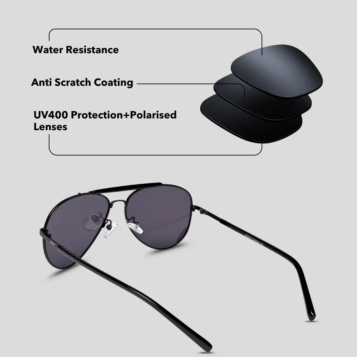 MOONX DRACO – Polarised Metal Aviator Sunglasses (Unisex)