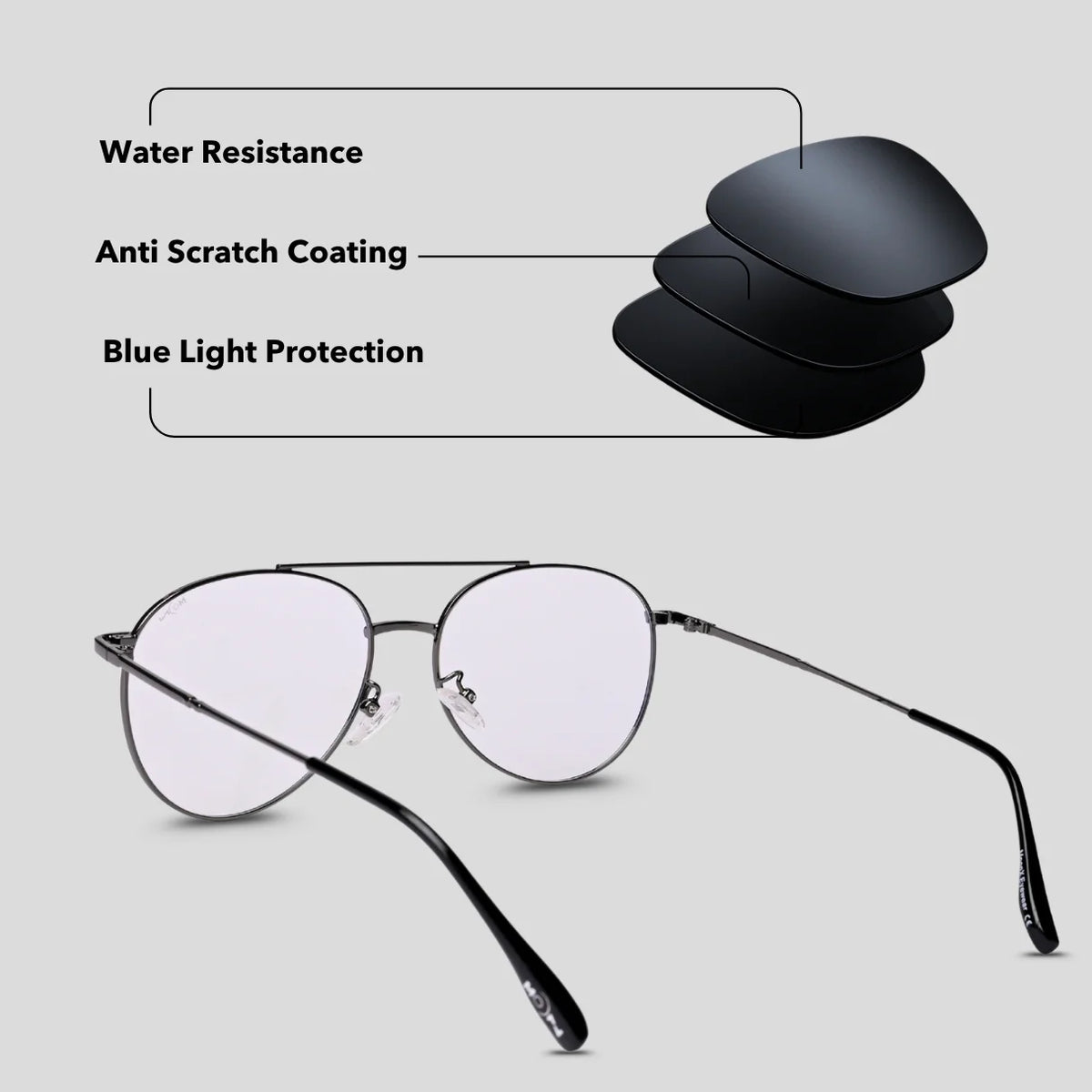 MOONX READER Aviator – Anti-Blue Light Glasses (Unisex, Aviator Style)