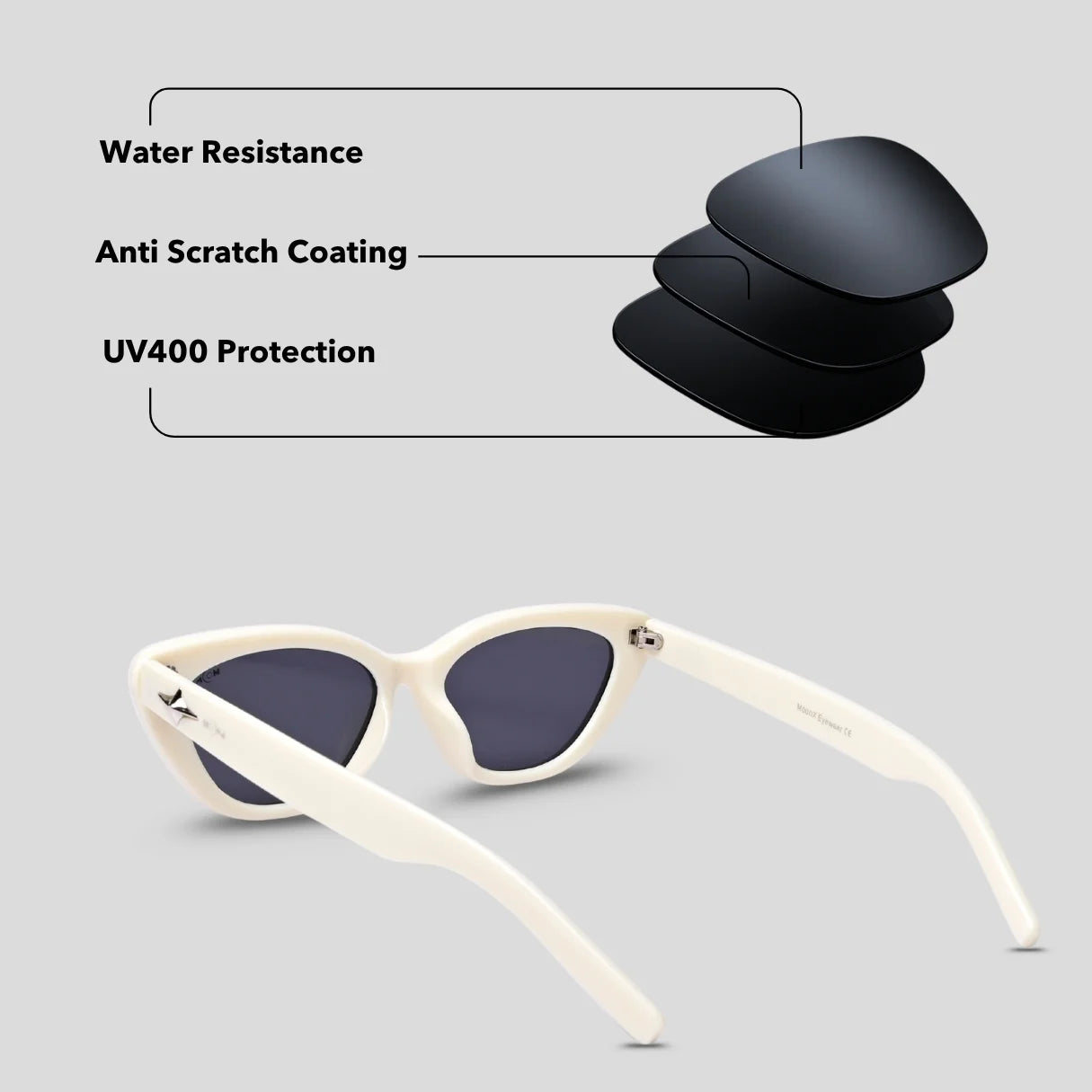 MOONX KATIE S3 – UV400 Cat‑Eye Sunglasses (Women)