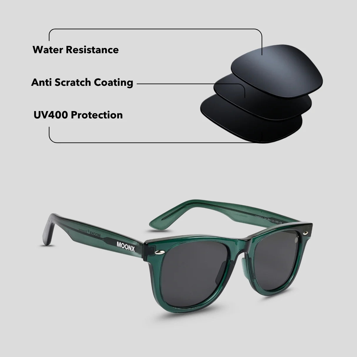 MOONX STARSHIP S6 – UV400 Wayfarer Sunglasses (Unisex)