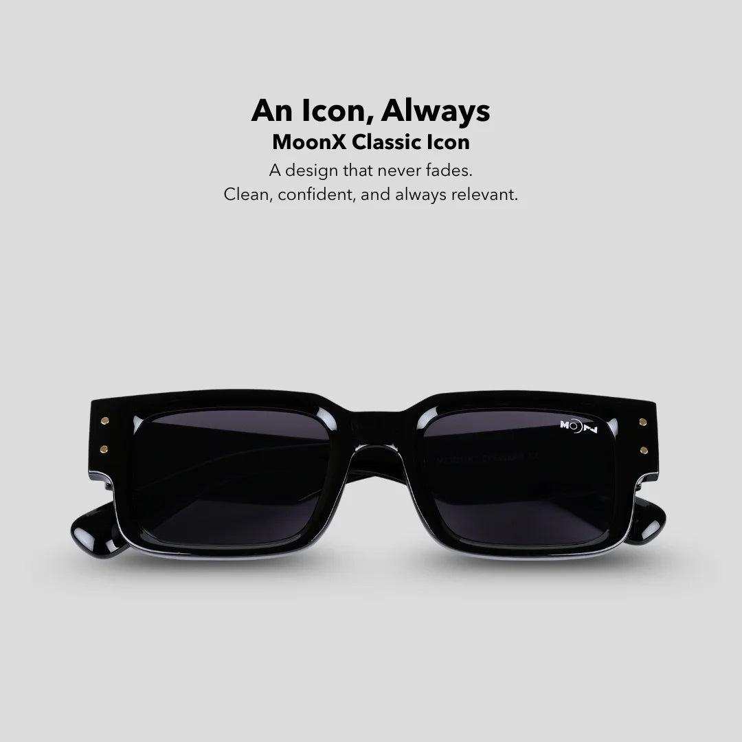 MOONX CLASSIC ICON - UV400 Rectangular Sunglasses (Unisex)