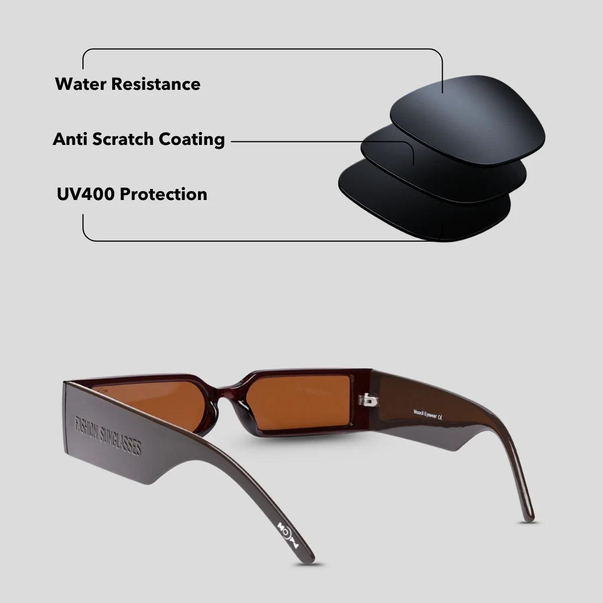 MOONX STRIP S3 – UV400 Modern Retro Sunglasses (Unisex)