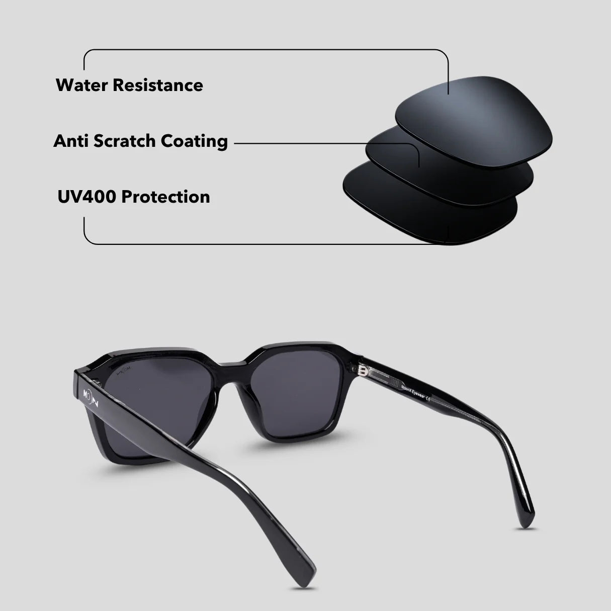 MOONX MARE S1 – UV400 Rectangular Sunglasses (Unisex)