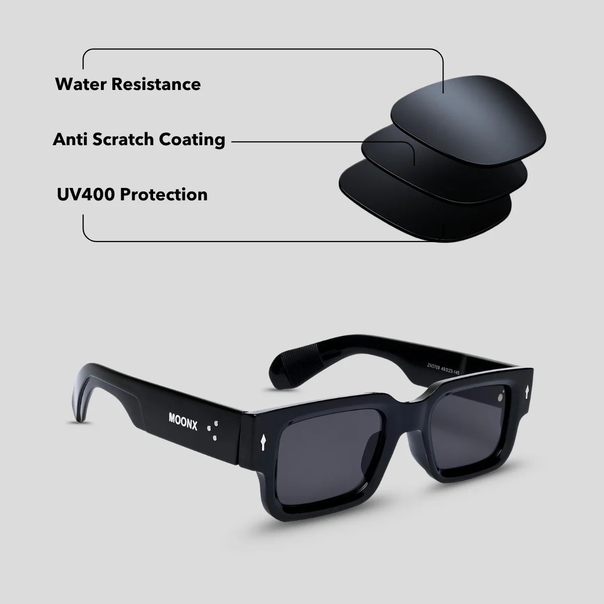 MOONX ATLAS – UV400 Bold & Rectangular Sunglasses (Unisex)