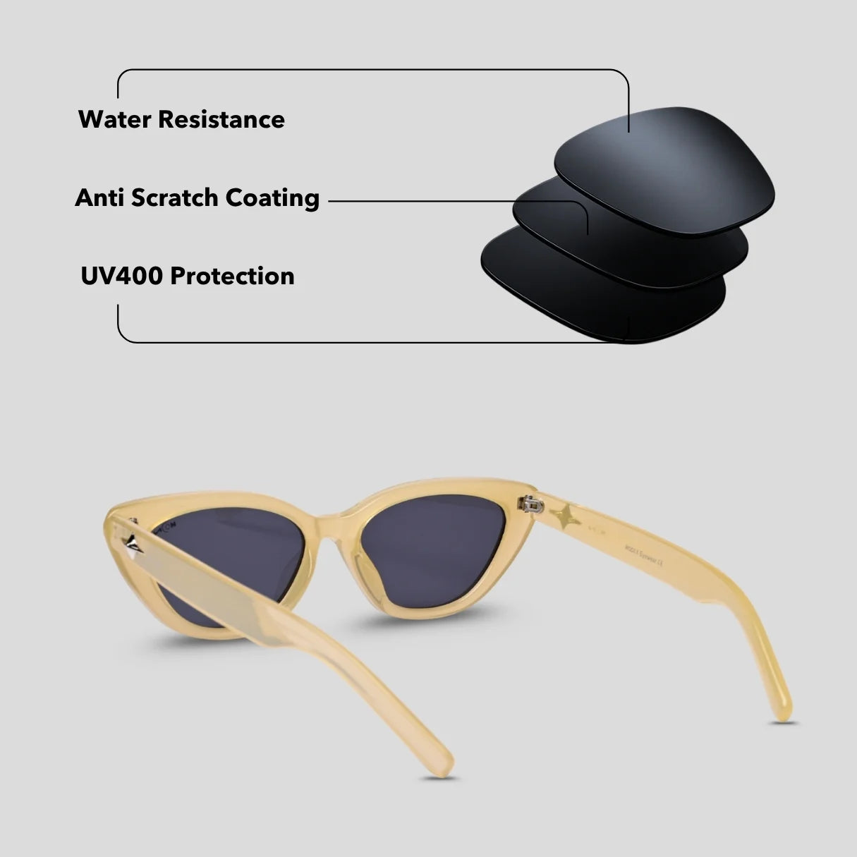 MOONX KATIE S2 – UV400 Cat‑Eye Sunglasses (Women)