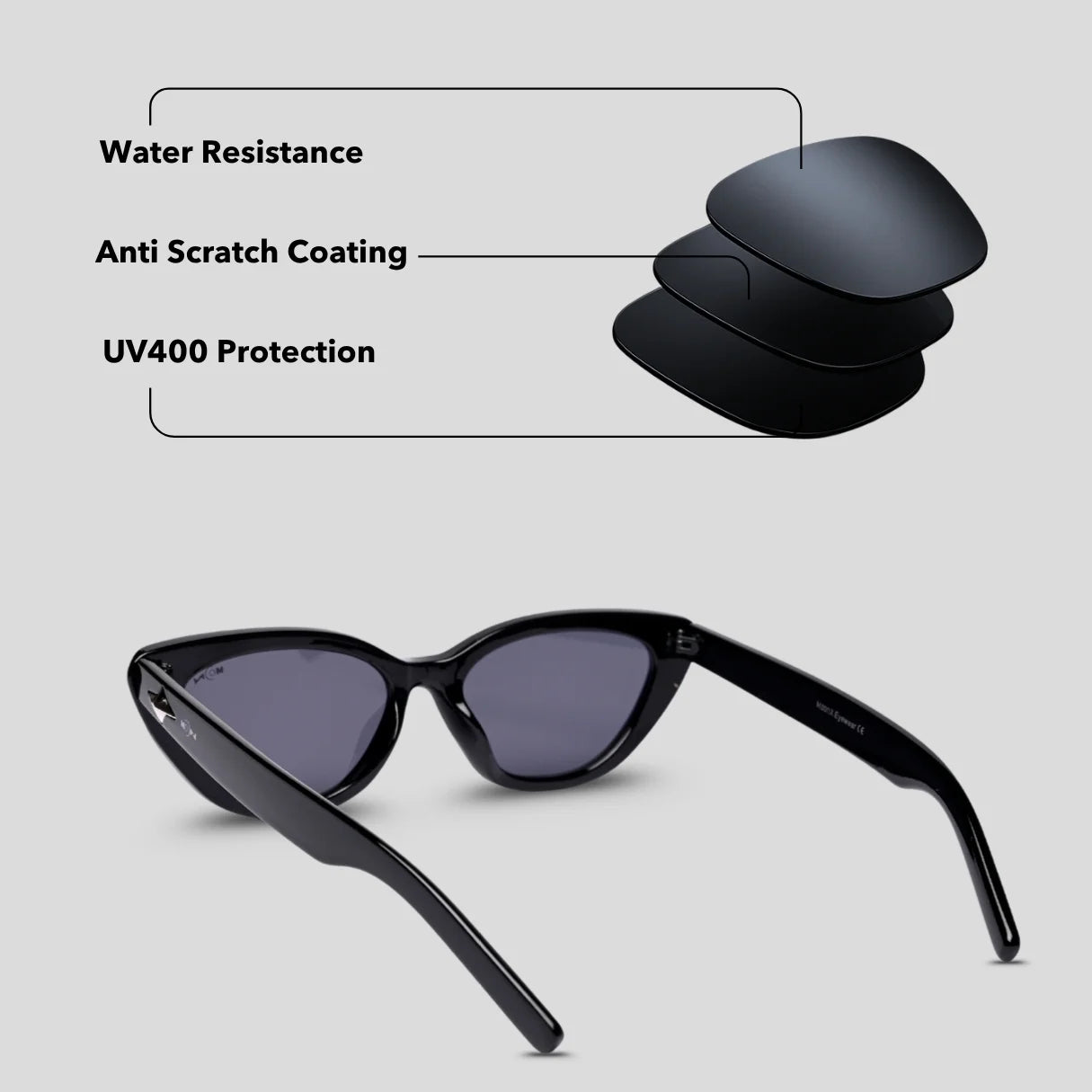 MOONX KATIE S1 – UV400 Cat‑Eye Sunglasses (Women)