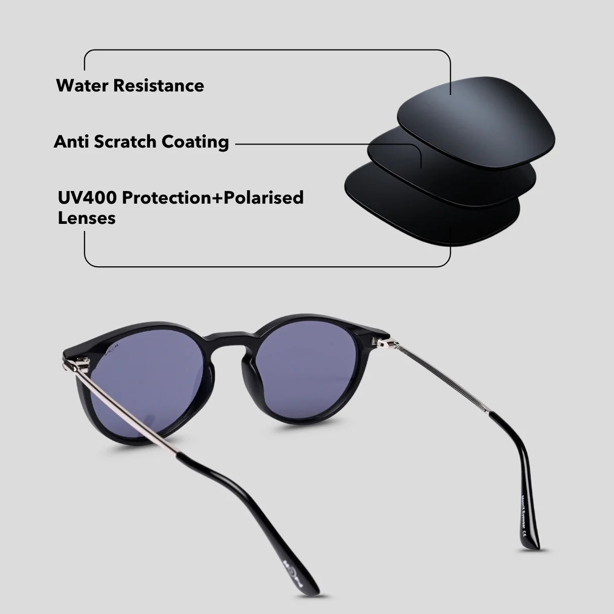 MOONX ORBIT S1 – Polarised Round Metal Frame Sunglasses (Unisex)