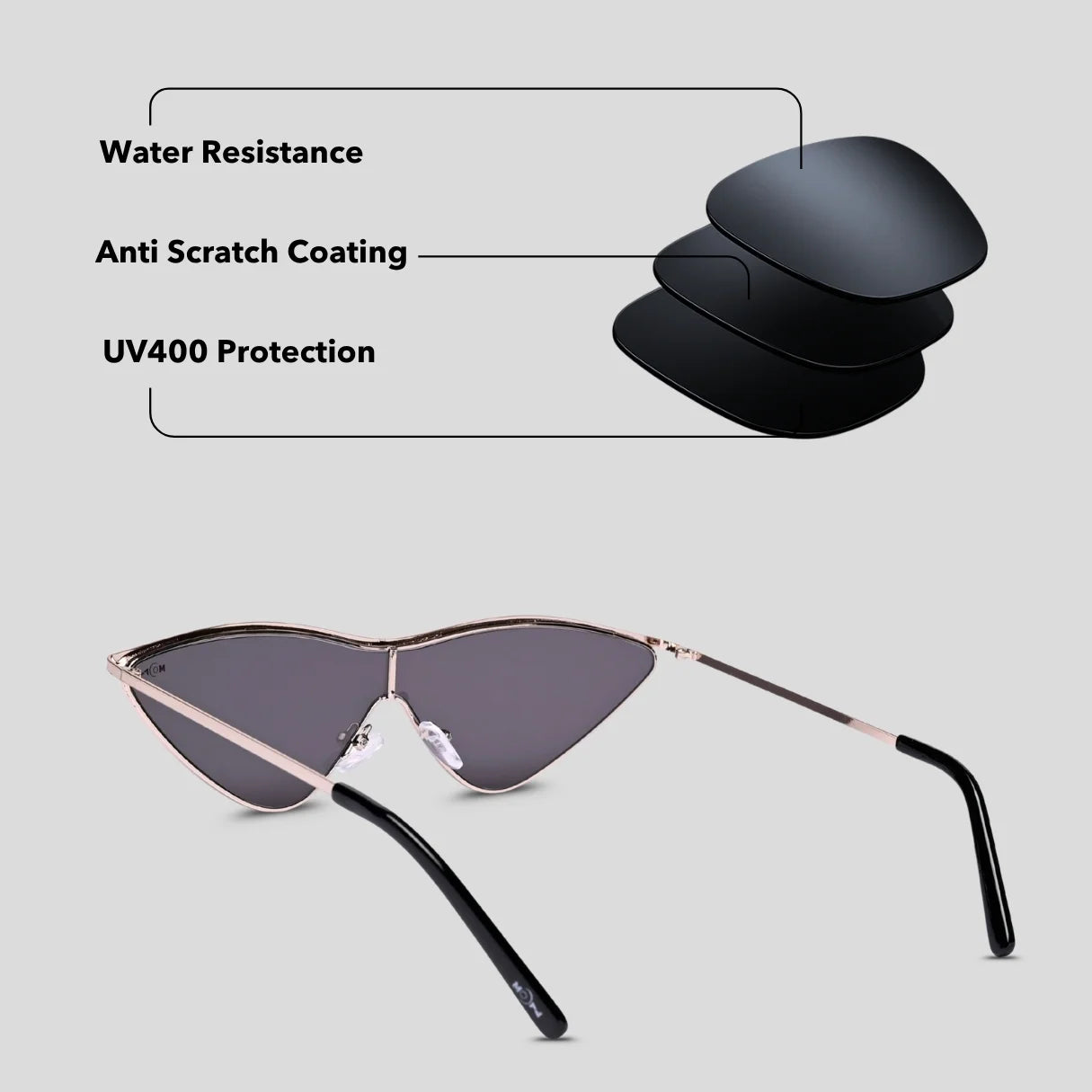 MOONX TRIANGLE – UV400 Premium Metal Frame Sunglasses (Women)