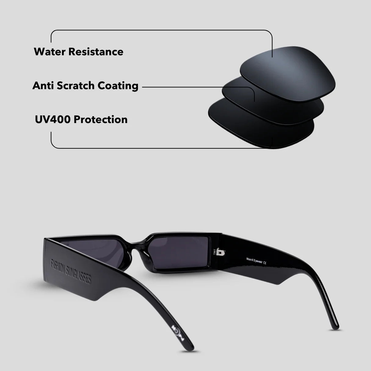 MOONX STRIP S1 – UV400 Modern Retro Sunglasses (Unisex)