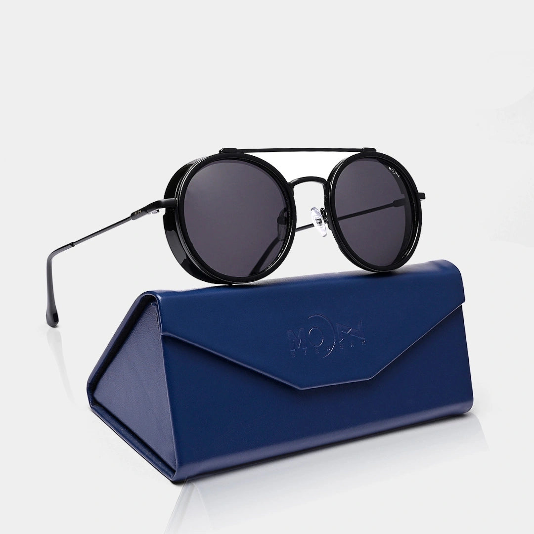 MOONX CLASSIC ROUND – Polarised Round Metal Frame Sunglasses (Unisex)