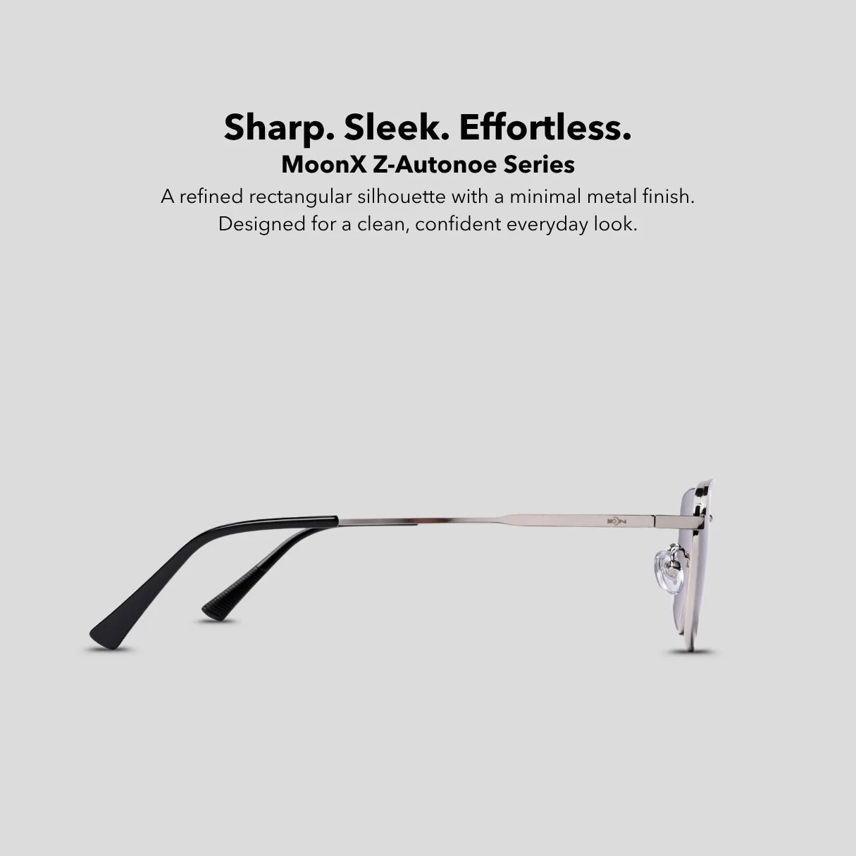 MOONX Z-AUTONOE S2 – UV400 Rectangular Metal Frame Sunglasses (Unisex)
