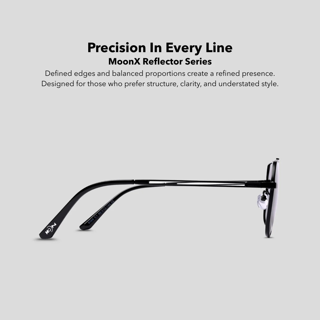 MOONX REFLECTOR S1 – Polarised Square Metal Frame Sunglasses (Unisex)