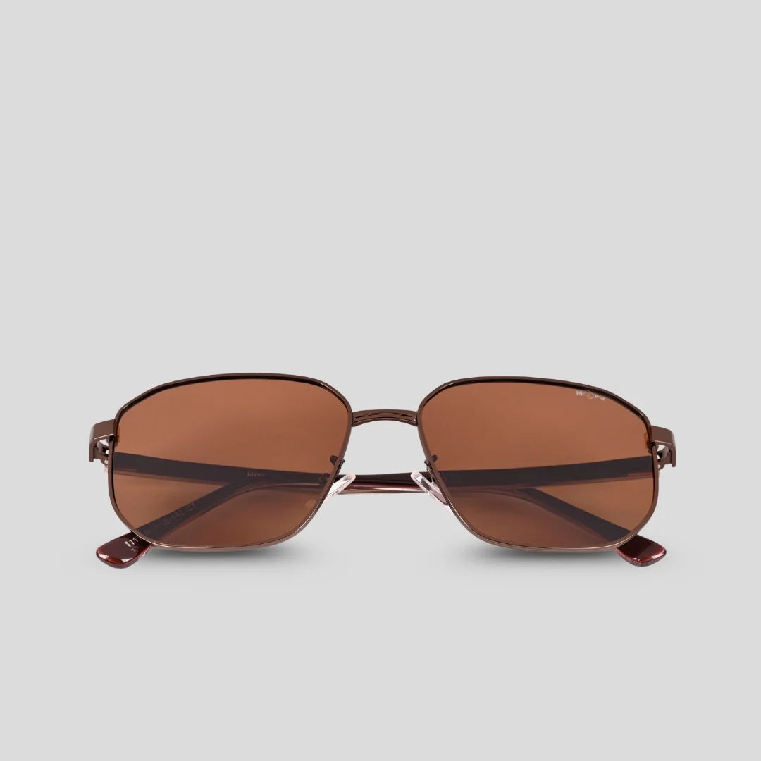 MOONX BRONZ S1 – Polarised Square Metal Frame Sunglasses (Unisex)
